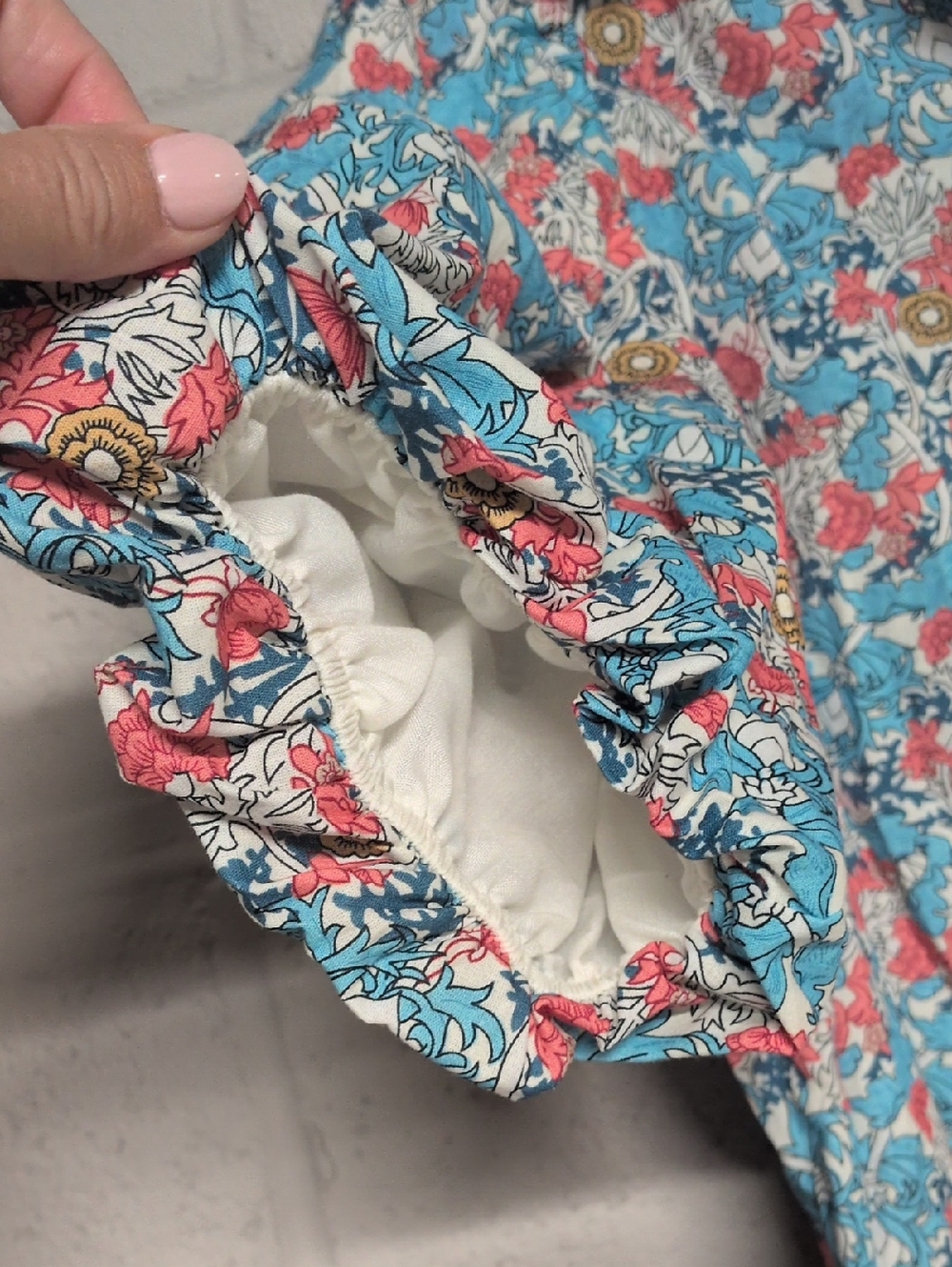 Tuckernuck Hyacinth House Blue & Coral Vines Cassidy Mini Shirt Dress XS - Picture 7 of 11